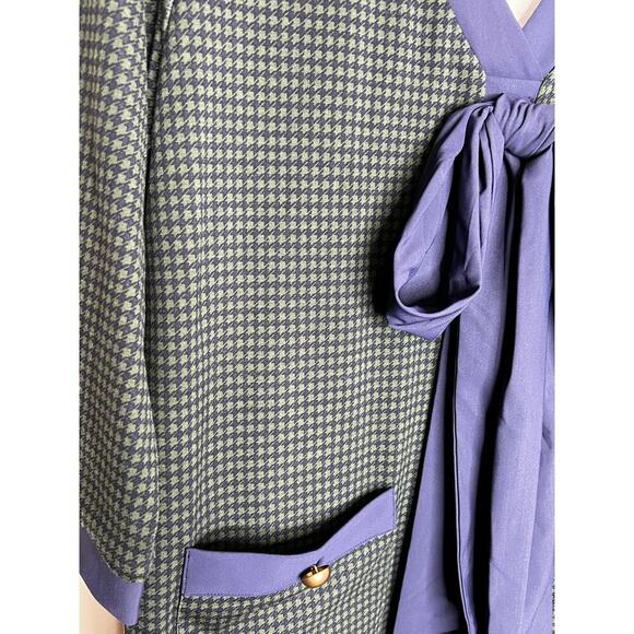 ☀️Jude Connally Green Blue Tie Neck Shift Dress Size Small Made in USA NWOT - Picture 2 of 8